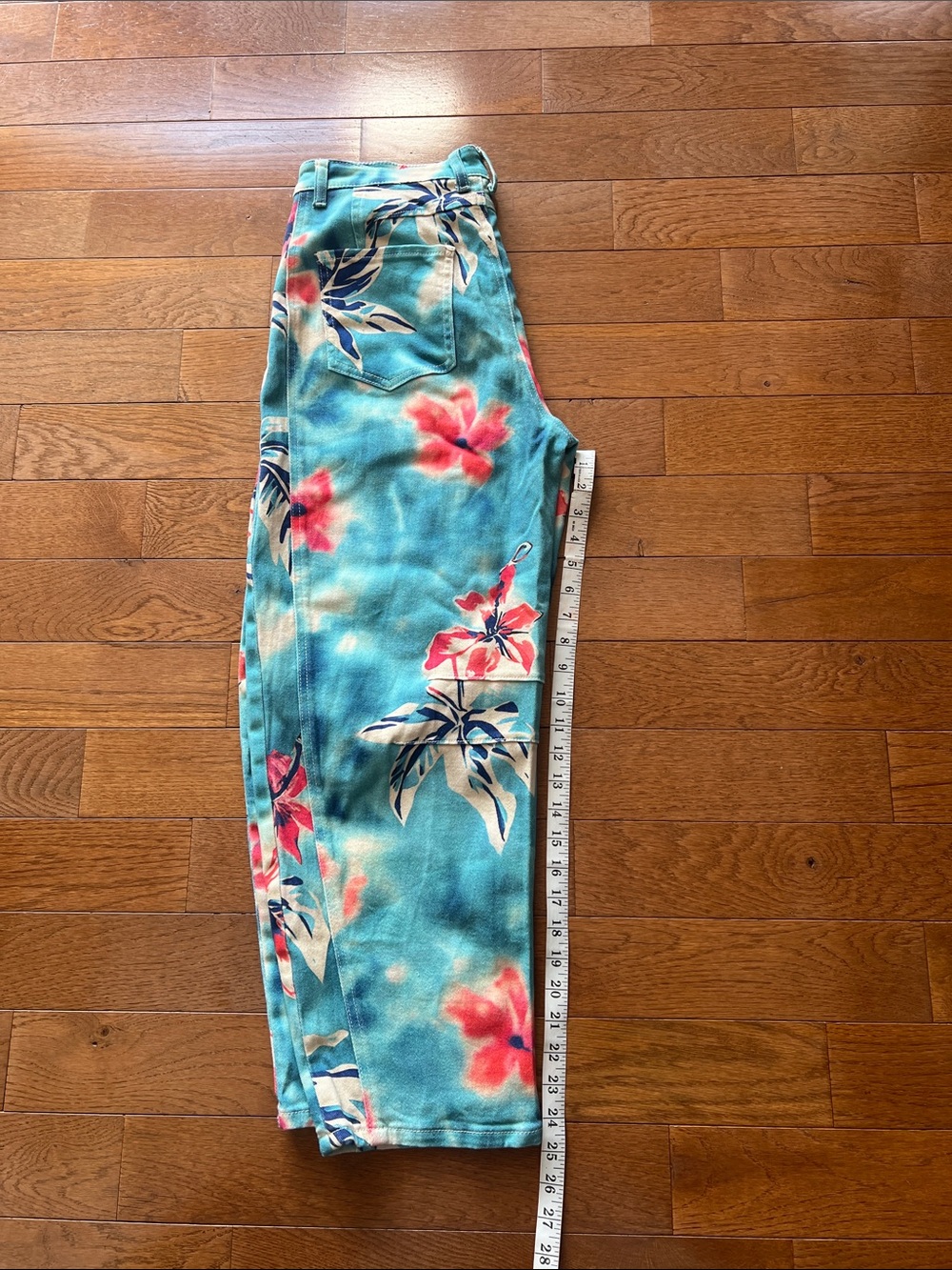 💙WOMENS BARREL LEG JEAN-TIE DYE PRINT-M💙 - Picture 13 of 16